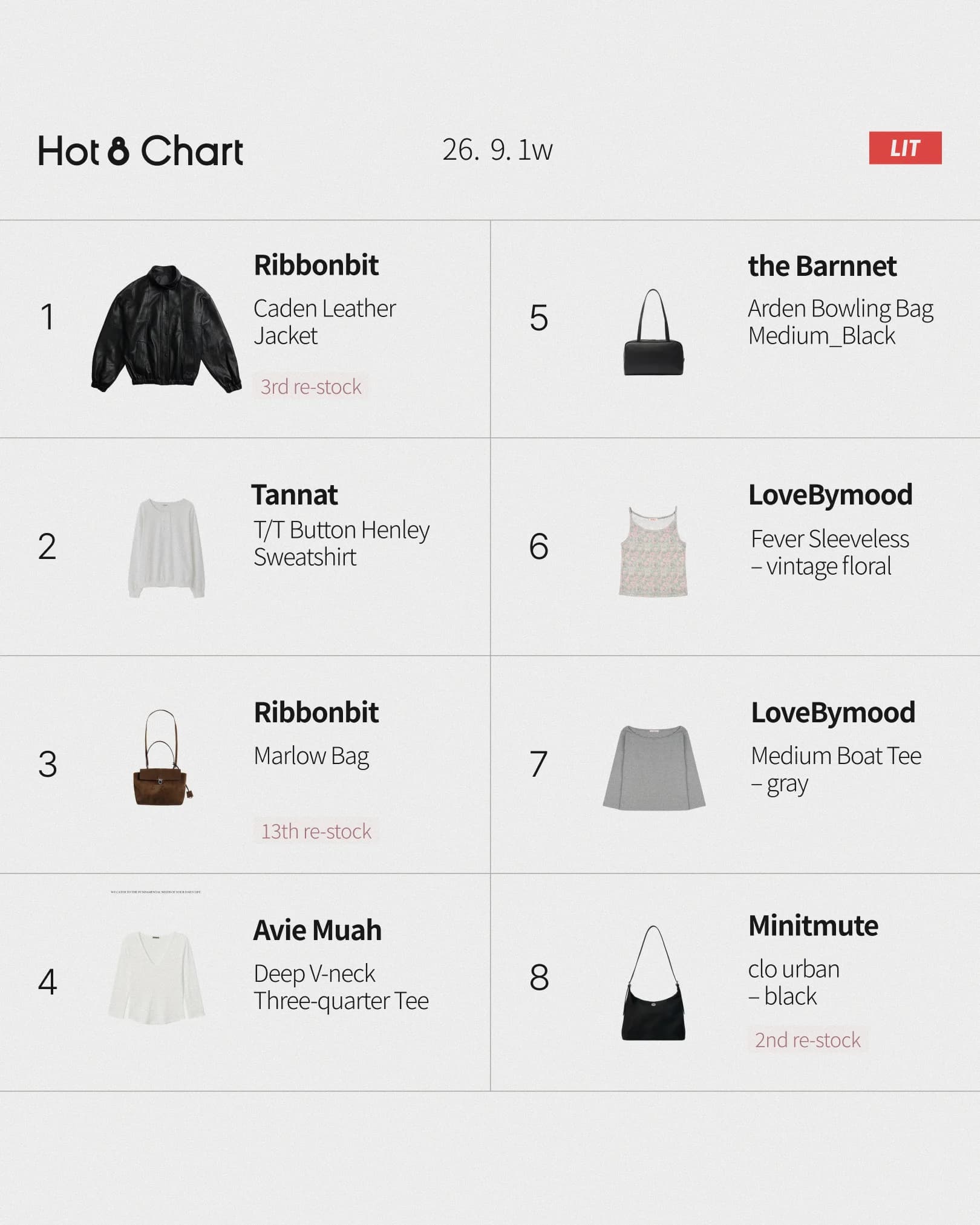 9월 1주차 HOT 8