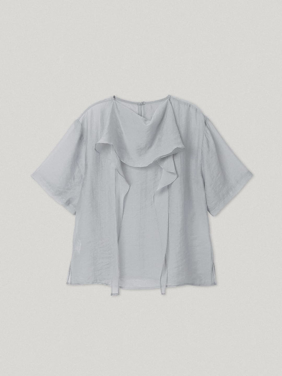 스무드무드 Biselle Scarf Blouse Light Gray (6th)
