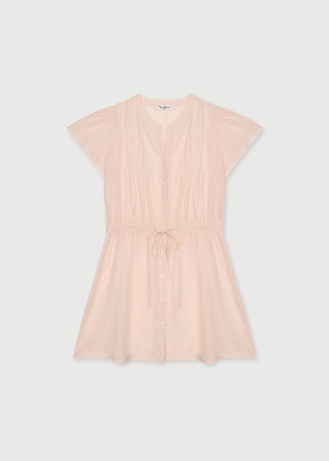 온무드 [2ND] DEW LACE PINTUCK DRESS - PEACH