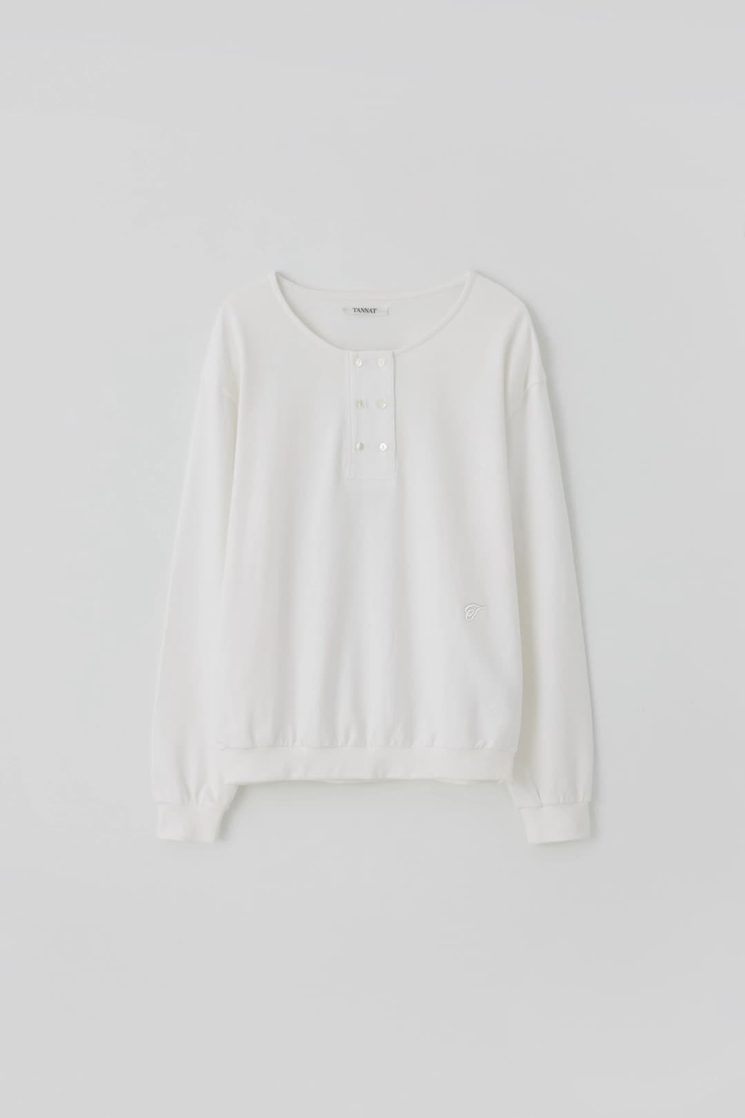 타낫 T/T Button henley sweatshirt (white)