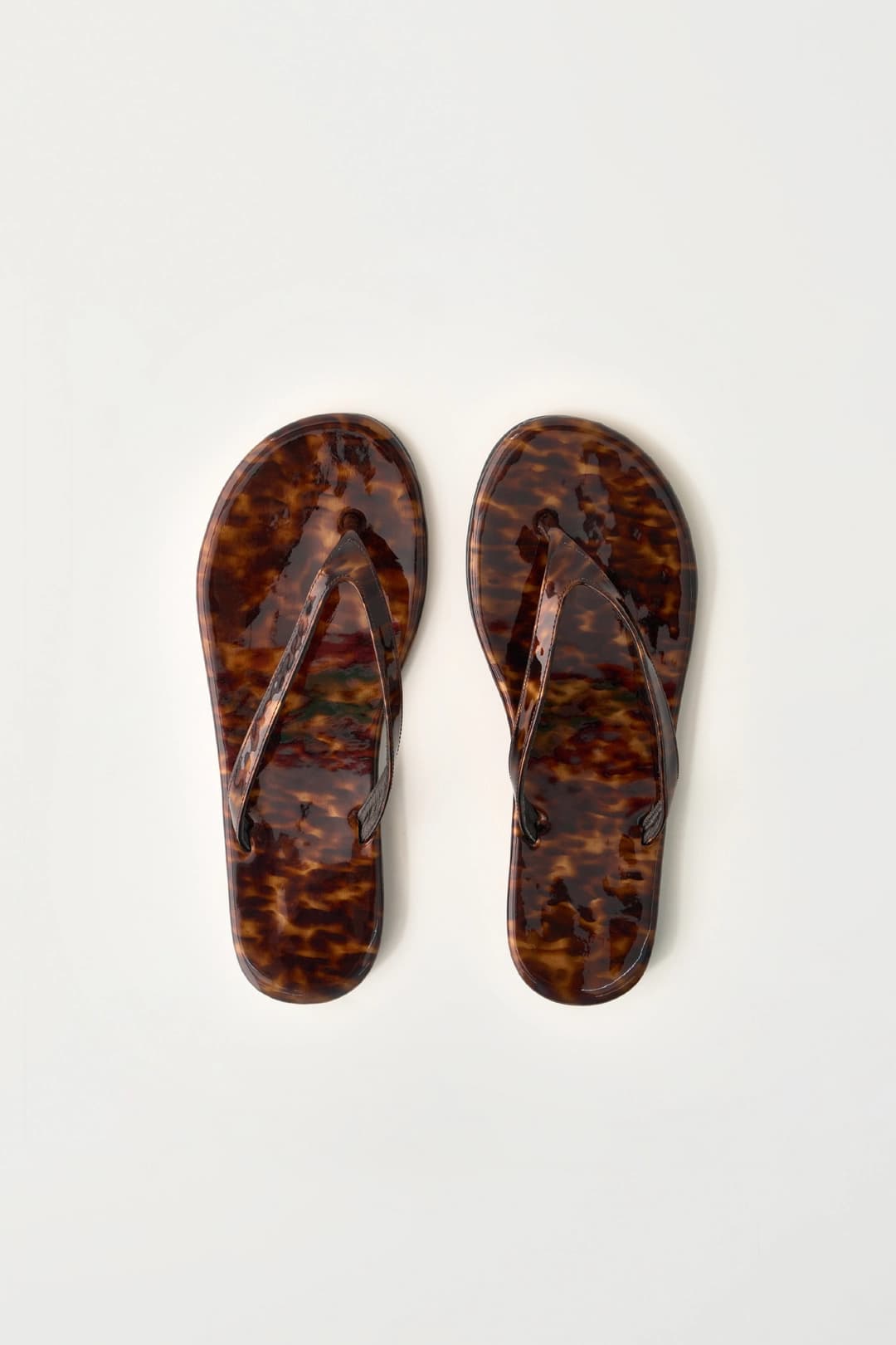 낫띵리튼 3RD / Glossy leather sandals (Leopard)