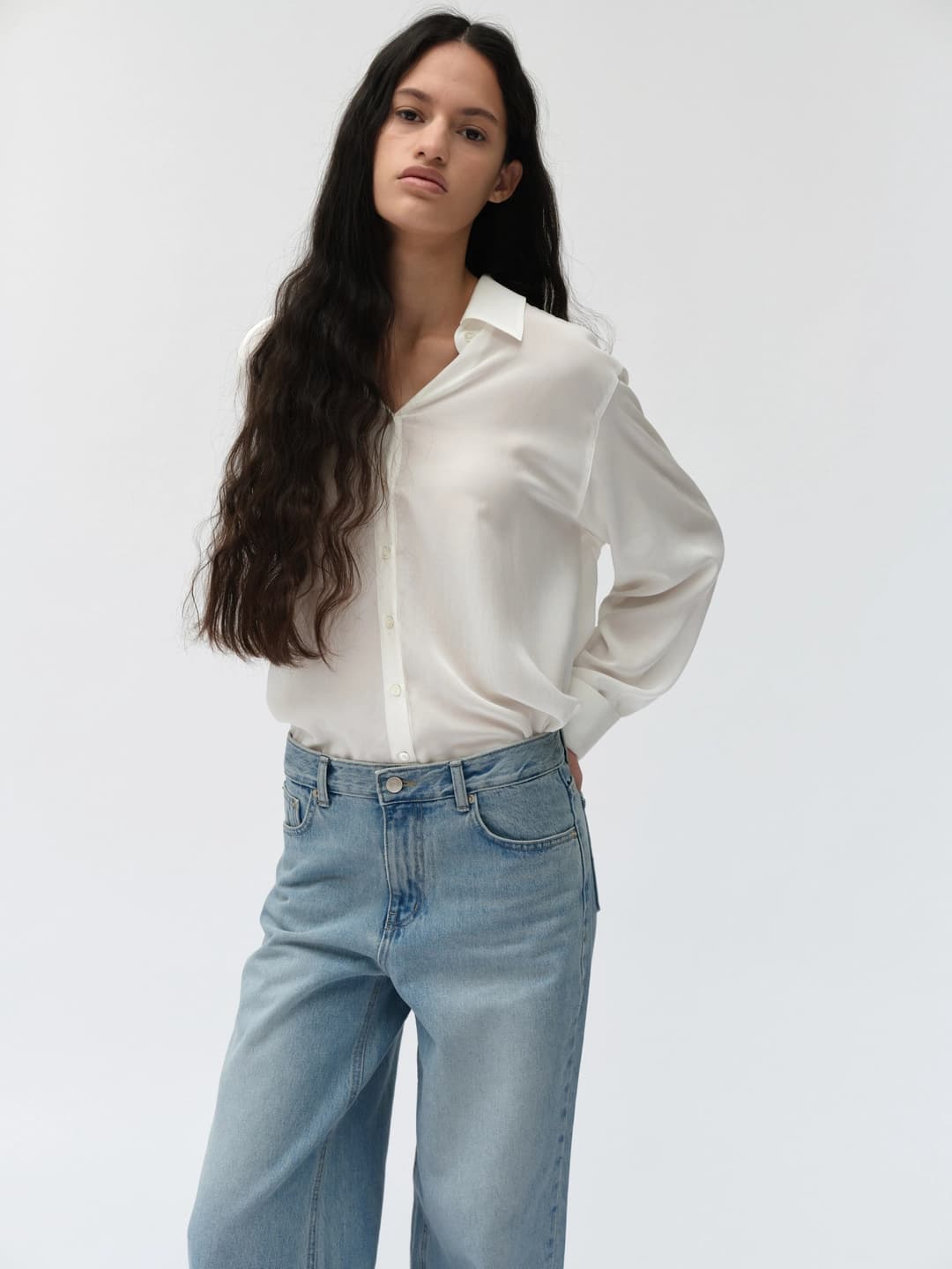 르에 VEIL SILK SHIRTS / WHITE