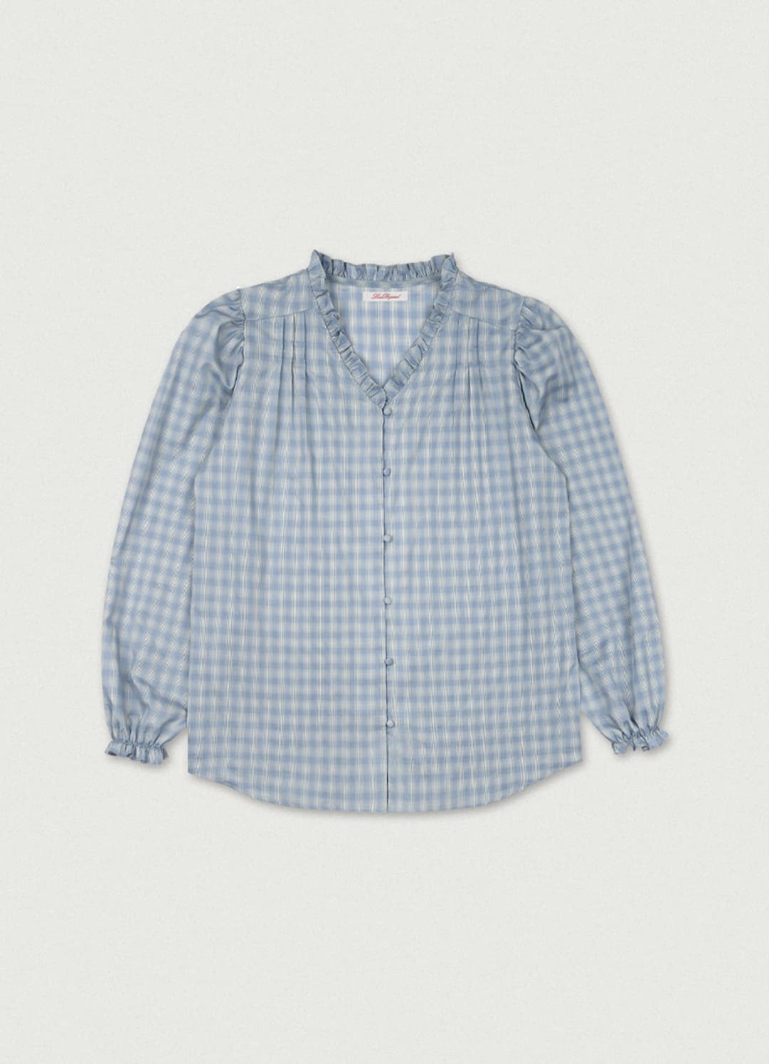 러브바이무드 4th/ Vintage Frill Blouse [check] - LoveBymood