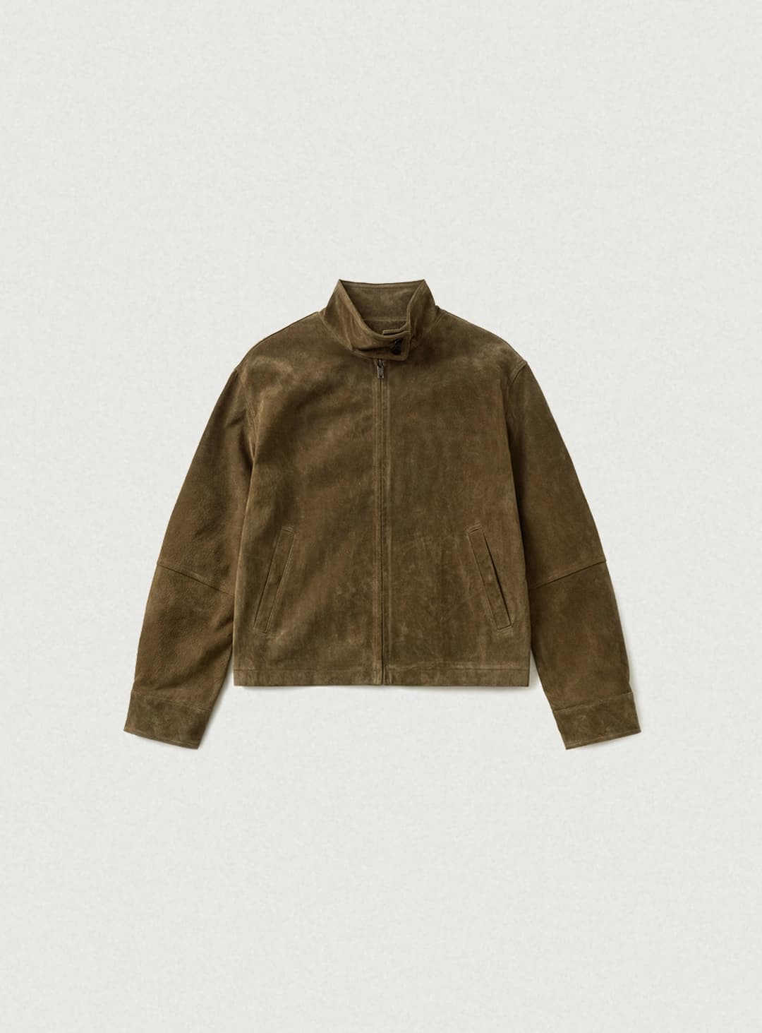더바넷 Caven Suede Biker Jacket_Khaki
