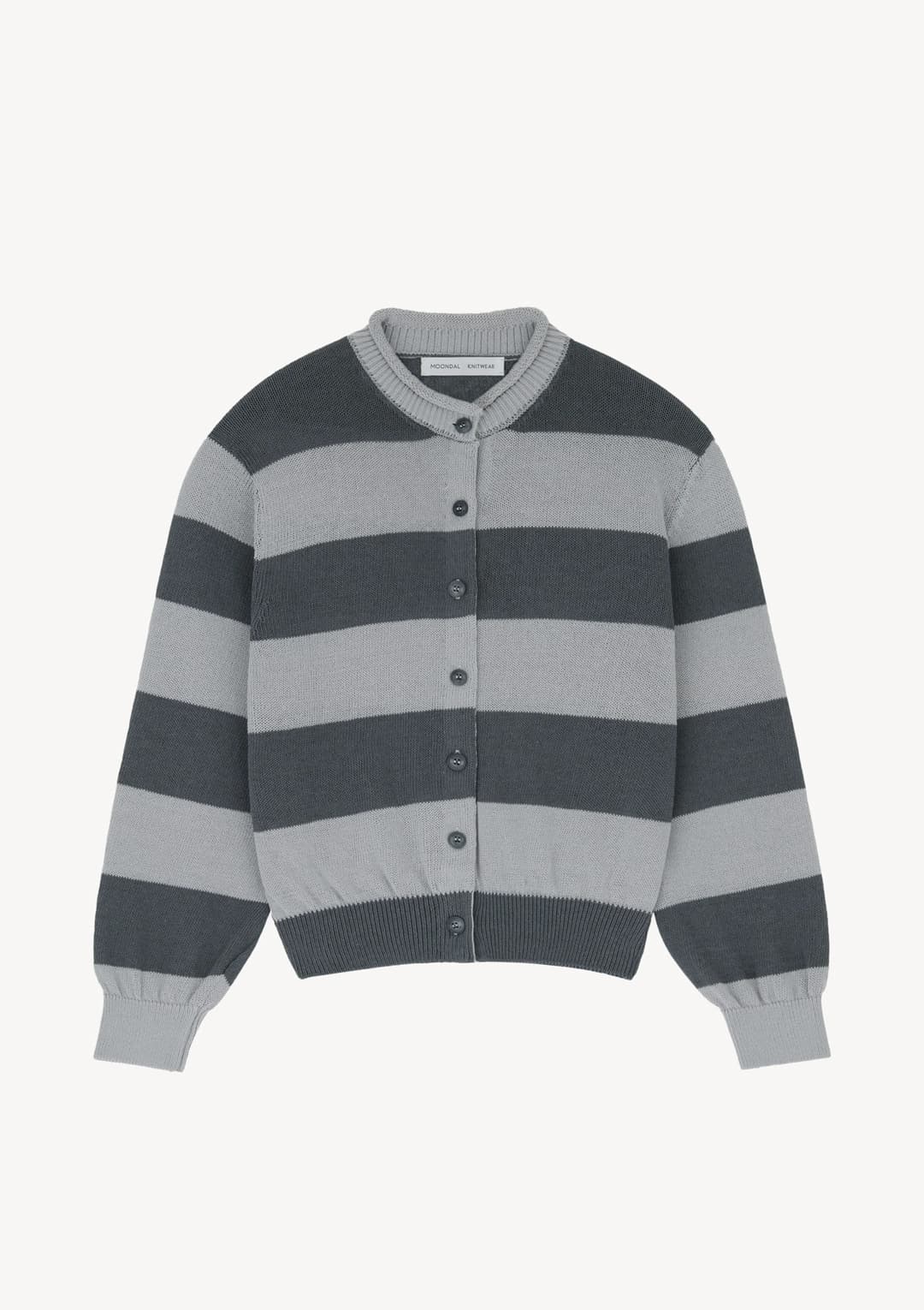 문달 Cannoli Stripe Cardigan in Gray