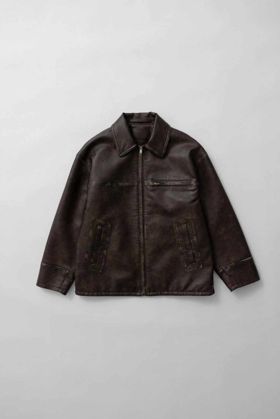 헤이그 a fade leather jacket (brown)