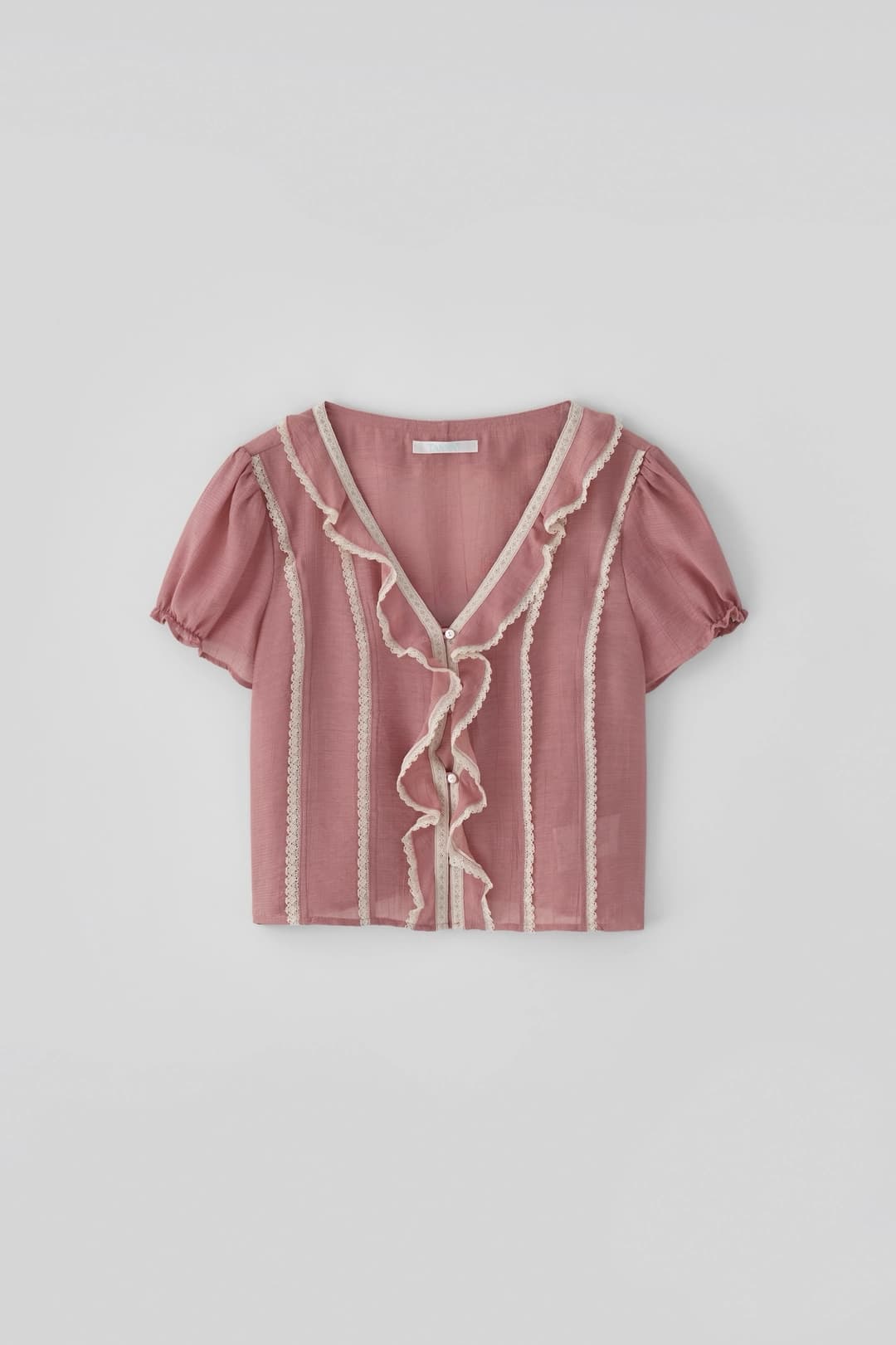 타낫 (4th re-stock) T/T Eve ruffle blouse (rose pink)