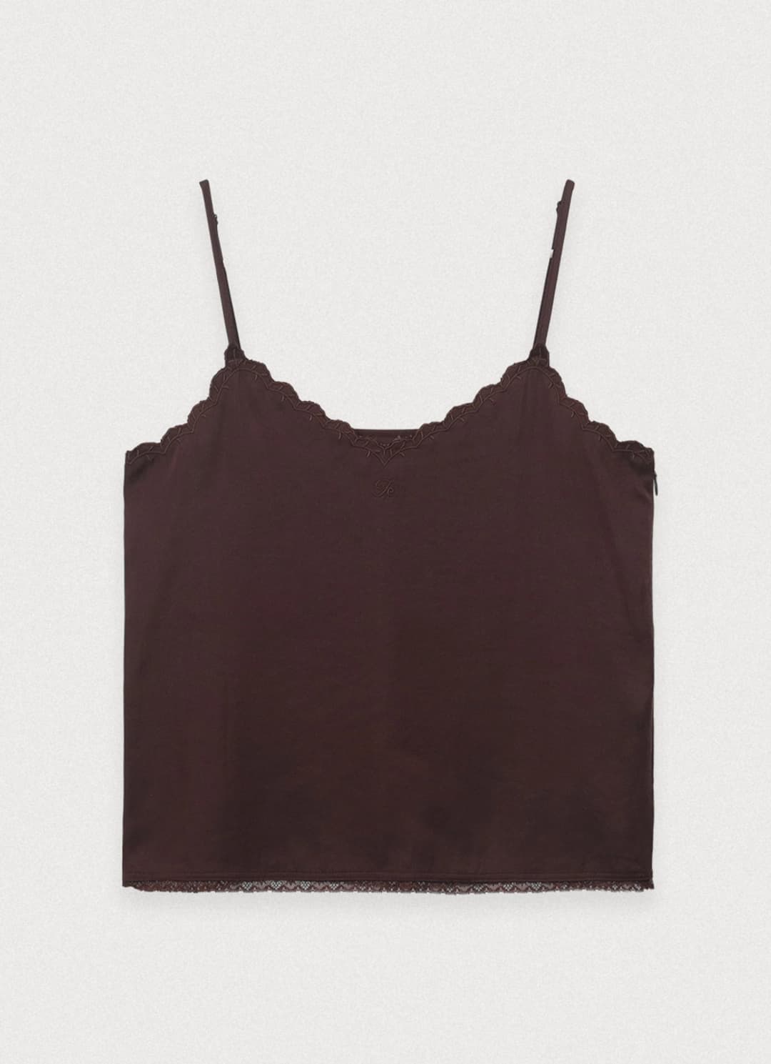 포에토 Snowy night satin cami - wine