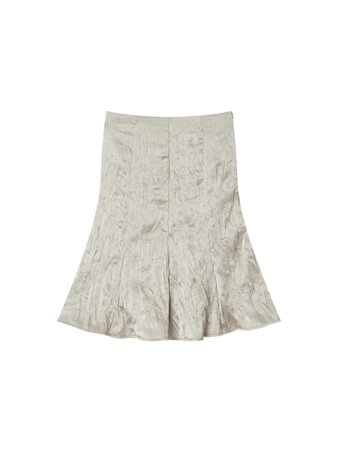 아모르샤이 Wrinkle Midi Skirt - Nude