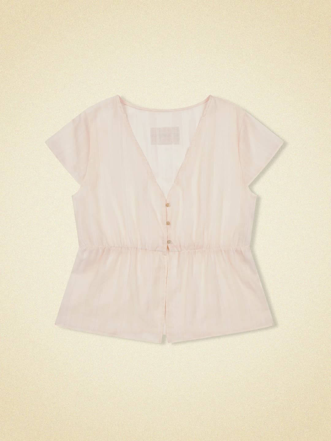 스너그눅 veil blouse - peach ivory
