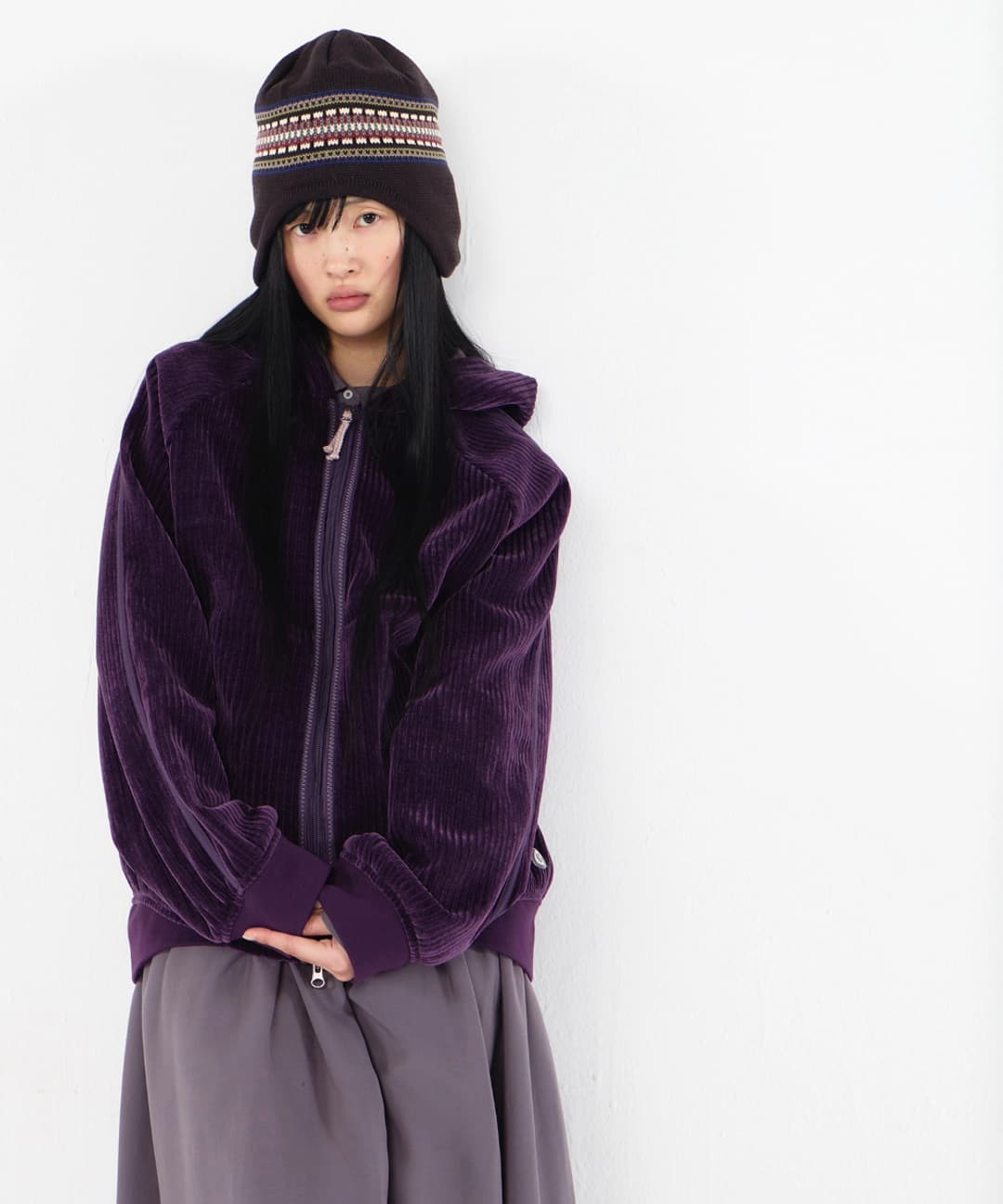 코이세이오 VELOUR ZIP-UP HOODIE PURPLE