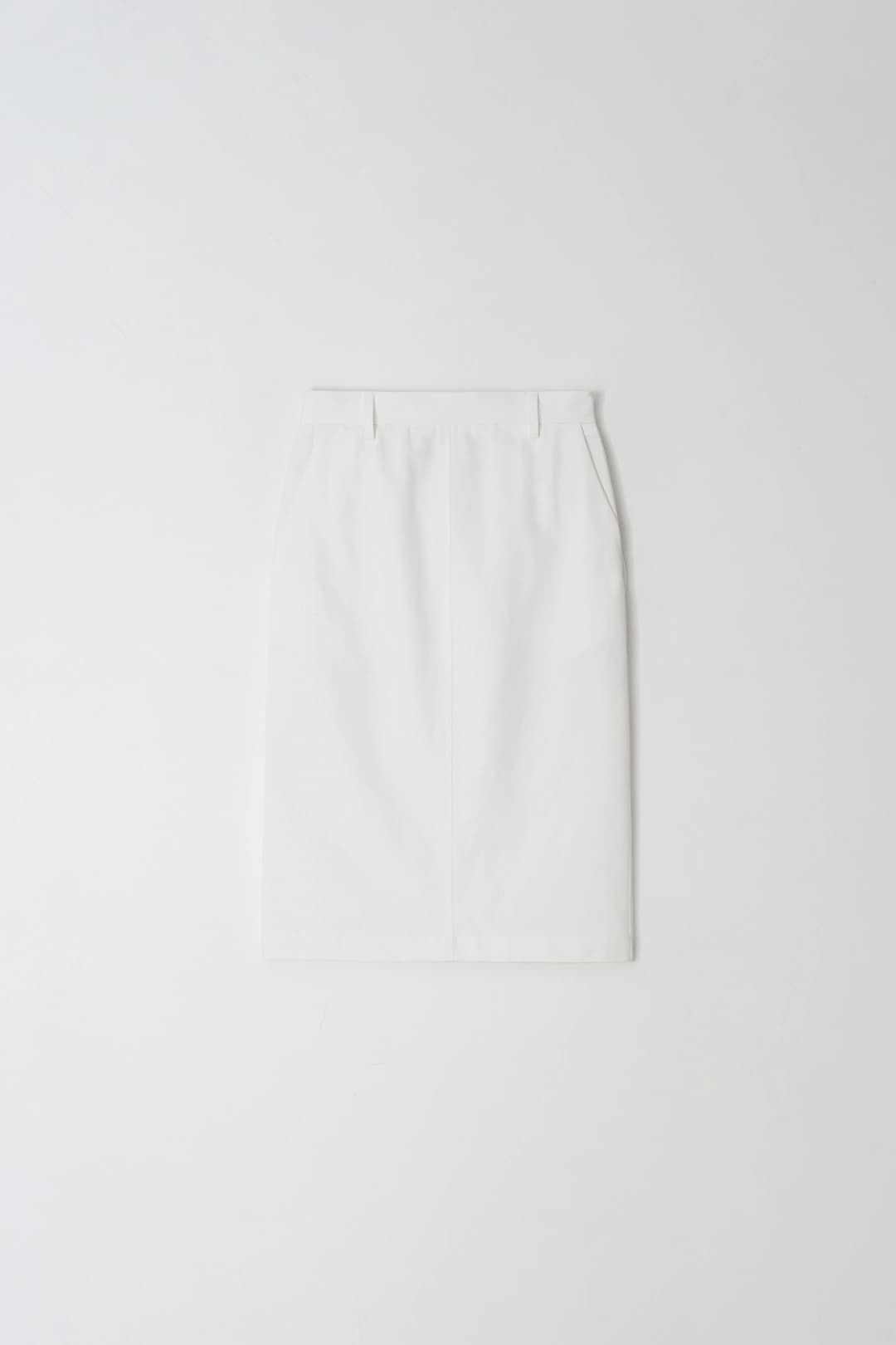 윤슬 pencil cotton midi skirt (ivory)