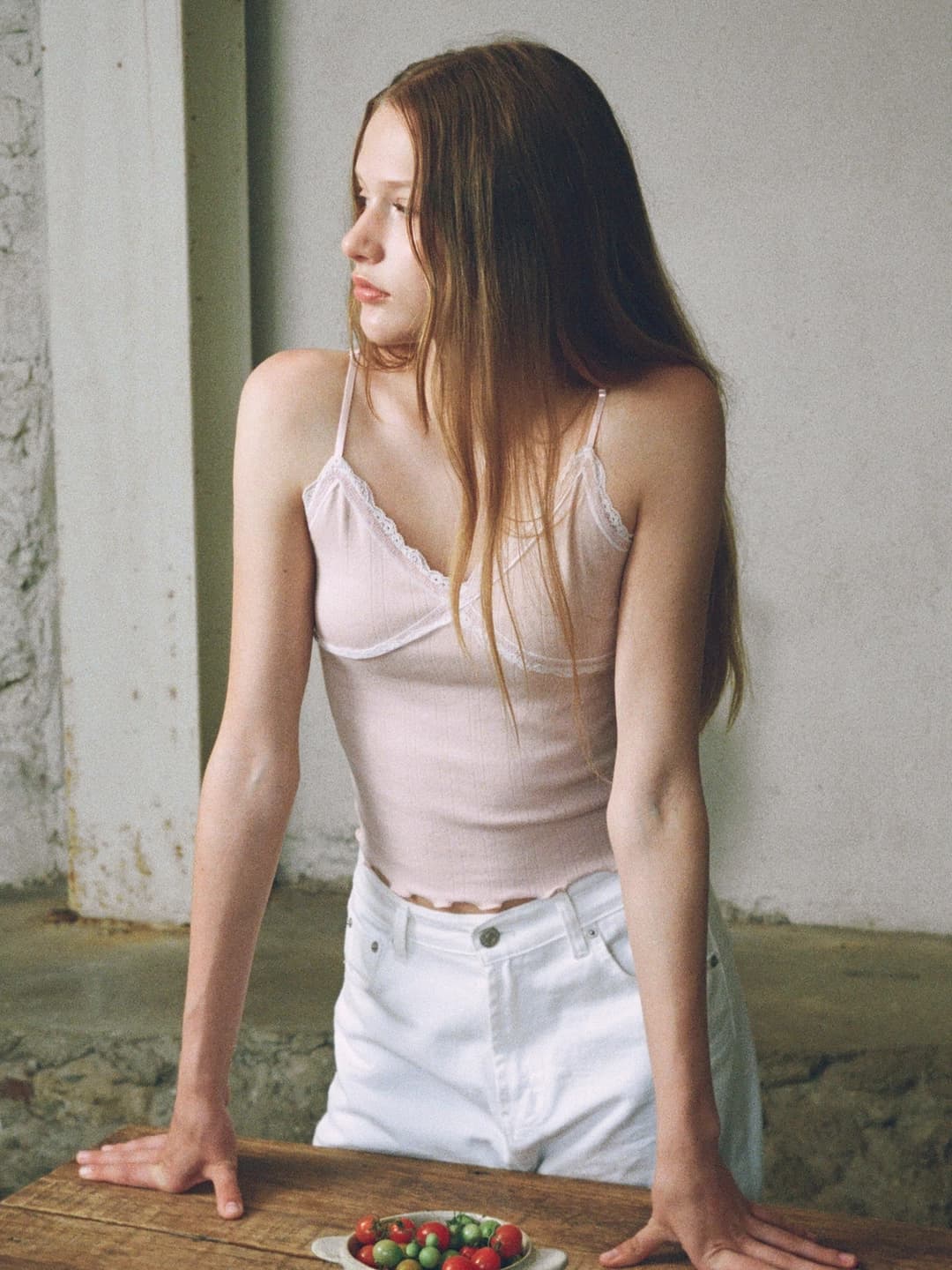 헤더먼트 color stitch camisole (pink)