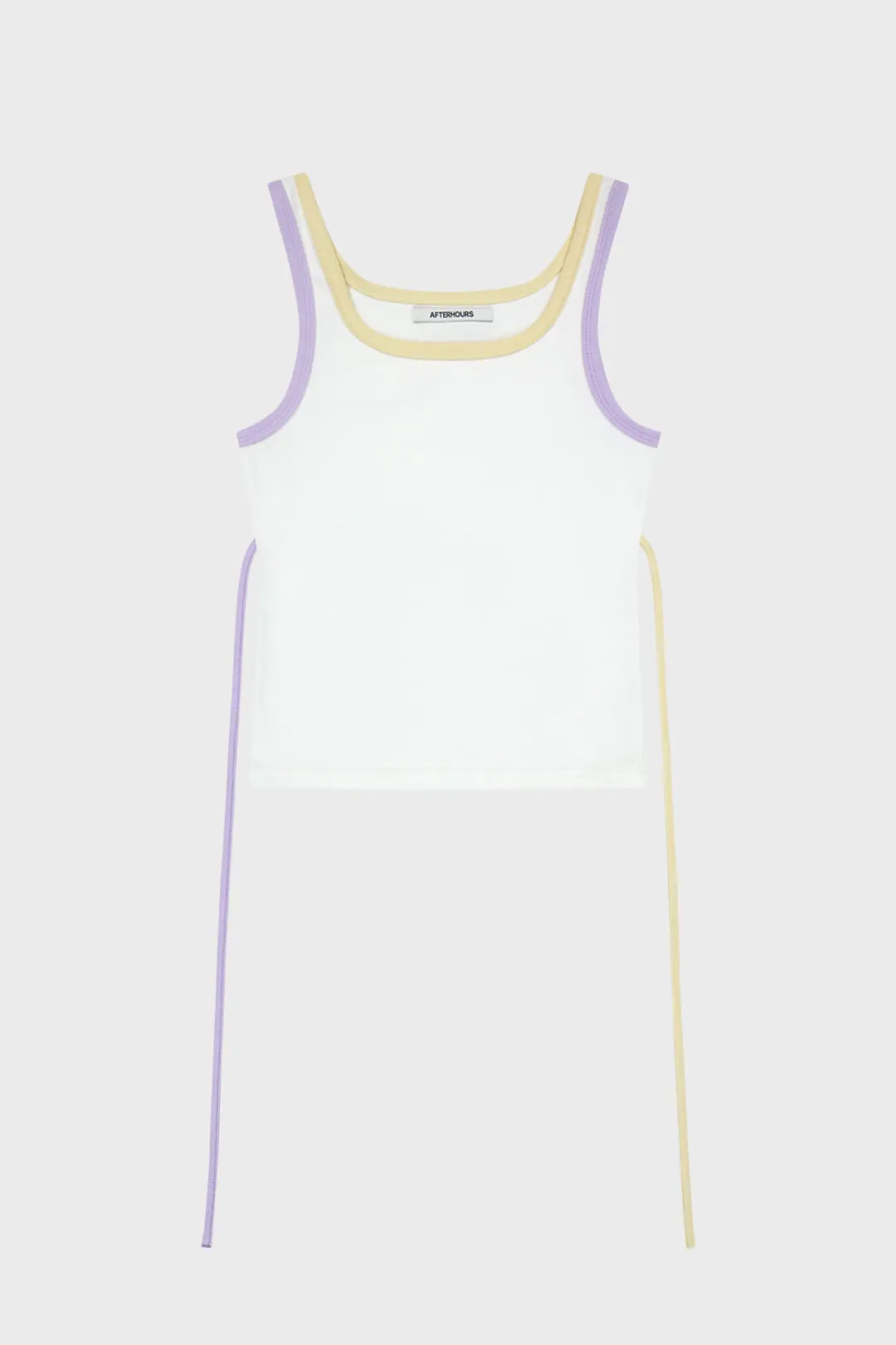 애프터아워즈 COLOR BLOCKED STRING SLEEVELESS TOP (LIGHT PURPLE)